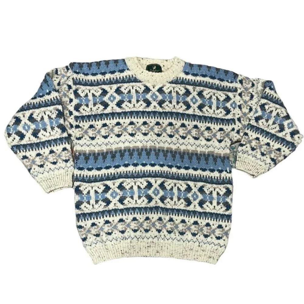 Vintage Eclypse Grandpa Crew Neck Wool Blend Sweater size Medium made in England